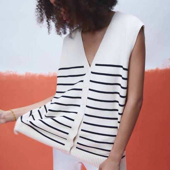 Zara striped knit vest - Picture 4 of 11
